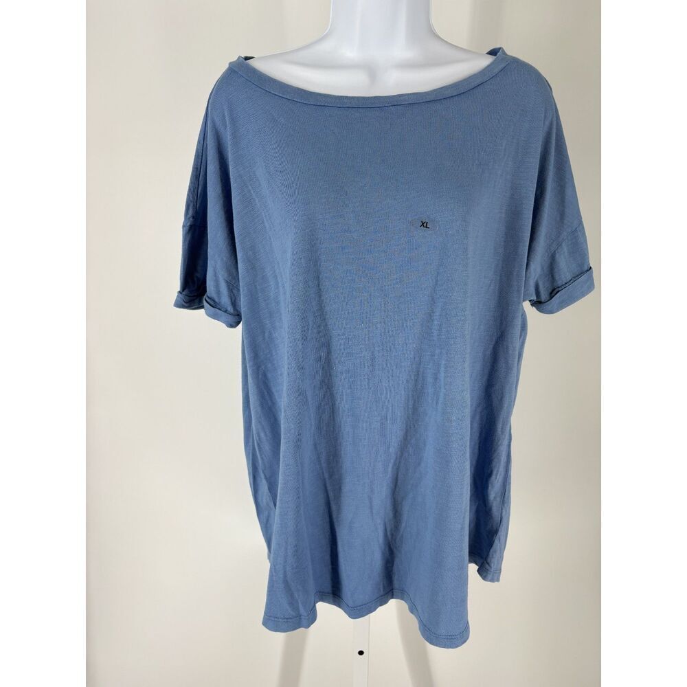 Maurices Blue Oversized Short Sleeve Tee Relaxed Fit Casual Top XL
